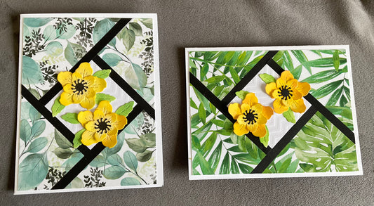 Flowers in Faux Shutter Style - F113