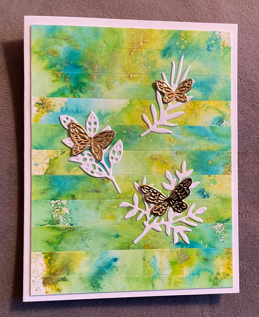 Watercolor Gold Butterflies - F126